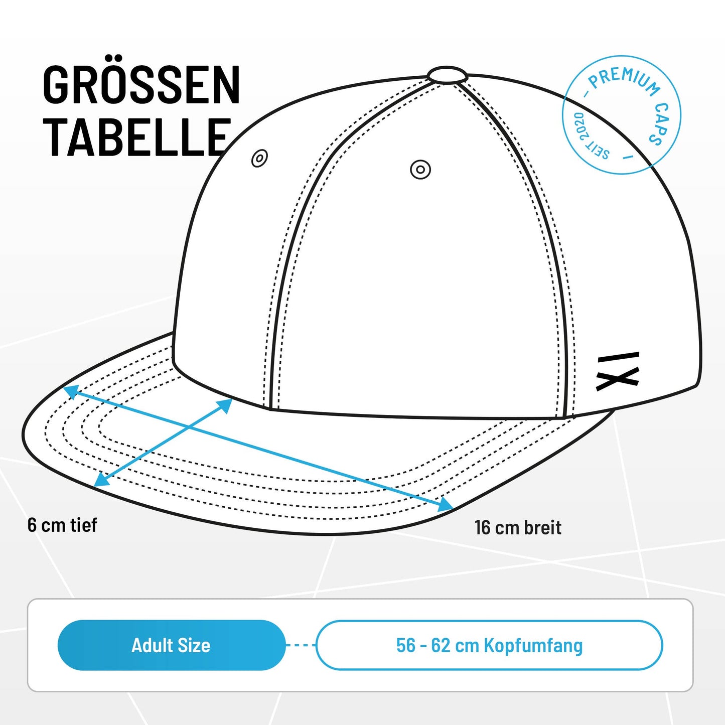 Classic HF Snapback Cap - Dunkelgrau Canvas